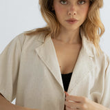 Camisa Pía crema mujer