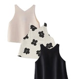 Pack x 3 Top cleo flor + Top cleo Marfil + Top cleo negro