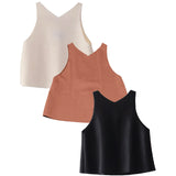 Pack x 3 Top cleo Canela + Top cleo Marfil + Top cleo Negro