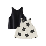 Pack x 2 Top cleo Flor + Top cleo Negro